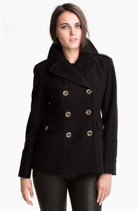 pea coat michael kors|Michael Kors wool blend peacoat.